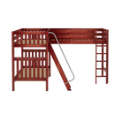 High Corner Loft Bunk with Straight Ladder and Angled Ladder - Tots to Teens Furniture
