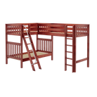 High Corner Loft Bunk with Straight Ladder and Angled Ladder - Tots to Teens Furniture