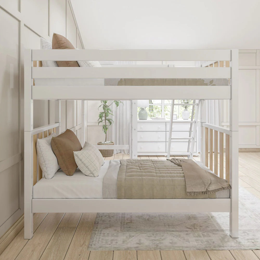 High Corner Loft Bunk with Straight Ladder and Angled Ladder - Tots to Teens Furniture