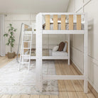 High Corner Loft Bunk with Straight Ladder and Angled Ladder - Tots to Teens Furniture