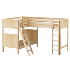 High Corner Loft Bunk with Straight Ladder and Angled Ladder - Tots to Teens Furniture