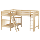 High Corner Loft Bunk with Straight Ladder and Angled Ladder - Tots to Teens Furniture
