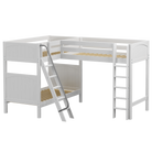 High Corner Loft Bunk with Straight Ladder and Angled Ladder - Tots to Teens Furniture