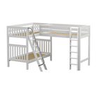 High Corner Loft Bunk with Straight Ladder and Angled Ladder - Tots to Teens Furniture