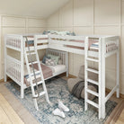 High Corner Loft Bunk with Straight Ladder and Angled Ladder - Tots to Teens Furniture