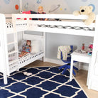 High Corner Triple Loft Bunk with Stairs and Angled Ladder Bunks - Tots to Teens Furniture