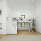 High Corner Triple Loft Bunk Bed with Stairs - Tots to Teens Furniture