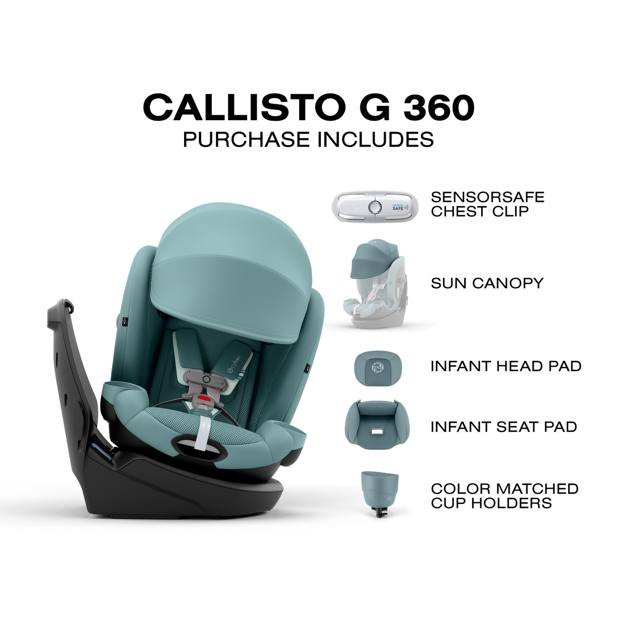 CYBEX Callisto G 360 Rotating All-in-One Convertible Car Seat - Tots to Teens Furniture
