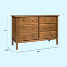 Jayden 6-Drawer Double Wide Dresser | Tots to Teens Furniture