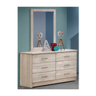 Wood Grain Embossed 6 Drawer Double Dresser - Tots to Teens Furniture