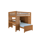 Buxton 4 - Full High Loft w/ Staircase, Dresser-Bookcase, Double-Drawer Desk & Twin Bed - Tots to Teens Furniture