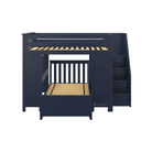 Buxton 4 - Full High Loft w/ Staircase, Dresser-Bookcase, Double-Drawer Desk & Twin Bed - Tots to Teens Furniture