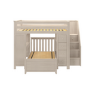 Buxton 4 - Full High Loft w/ Staircase, Dresser-Bookcase, Double-Drawer Desk & Twin Bed - Tots to Teens Furniture