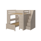 Buxton 4 - Full High Loft w/ Staircase, Dresser-Bookcase, Double-Drawer Desk & Twin Bed - Tots to Teens Furniture
