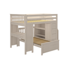 Buxton 4 - Full High Loft w/ Staircase, Dresser-Bookcase, Double-Drawer Desk & Twin Bed - Tots to Teens Furniture