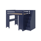 Buxton 3 - Full High Loft w/ Staircase, Dresser-Bookcase & Double-Drawer Desk - Tots to Teens Furniture