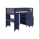 Buxton 3 - Full High Loft w/ Staircase, Dresser-Bookcase & Double-Drawer Desk - Tots to Teens Furniture