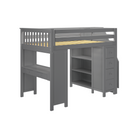 Buxton 3 - Full High Loft w/ Staircase, Dresser-Bookcase & Double-Drawer Desk - Tots to Teens Furniture