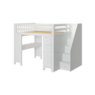 Buxton 3 - Full High Loft w/ Staircase, Dresser-Bookcase & Double-Drawer Desk - Tots to Teens Furniture