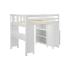 Buxton 3 - Full High Loft w/ Staircase, Dresser-Bookcase & Double-Drawer Desk - Tots to Teens Furniture
