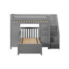 Chester 4 - Twin High Loft w/ Staircase, Dresser-Bookcase, Desk & Twin Bed - Tots to Teens Furniture