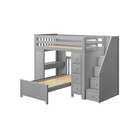 Chester 4 - Twin High Loft w/ Staircase, Dresser-Bookcase, Desk & Twin Bed - Tots to Teens Furniture