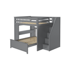 Fulham 1 - Full High Loft w/ Staircase, Desk & Full-Size Bed - Tots to Teens Furniture