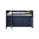 Windsor 1 - Low Loft Bed w/ Angle Ladder, 6-Drawer & 3-Drawer Dresser - Tots to Teens Furniture