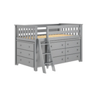 Windsor 1 - Low Loft Bed w/ Angle Ladder, 6-Drawer & 3-Drawer Dresser - Tots to Teens Furniture