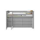 Windsor 1 - Low Loft Bed w/ Angle Ladder, 6-Drawer & 3-Drawer Dresser - Tots to Teens Furniture