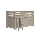 Windsor 1 - Low Loft Bed w/ Angle Ladder, 6-Drawer & 3-Drawer Dresser - Tots to Teens Furniture