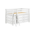 Windsor 1 - Low Loft Bed w/ Angle Ladder, 6-Drawer & 3-Drawer Dresser - Tots to Teens Furniture
