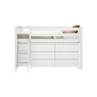 Windsor 1 - Low Loft Bed w/ Angle Ladder, 6-Drawer & 3-Drawer Dresser - Tots to Teens Furniture
