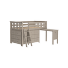 Windsor 3 - Low Loft Bed w/ Ladder, 2 Dressers & Pull-out Desk - Tots to Teens Furniture