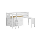 Windsor 3 - Low Loft Bed w/ Ladder, 2 Dressers & Pull-out Desk - Tots to Teens Furniture