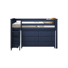 Windsor - Low Loft Bed w/ Angle Ladder, 6-Drawer Dresser & Bookcase - Tots to Teens Furniture