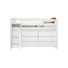Windsor - Low Loft Bed w/ Angle Ladder, 6-Drawer Dresser & Bookcase - Tots to Teens Furniture