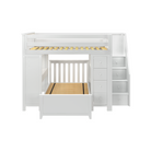 Buxton 4 - Full High Loft w/ Staircase, Dresser-Bookcase, Double-Drawer Desk & Twin Bed - Tots to Teens Furniture