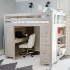 Buxton 3 - Full High Loft w/ Staircase, Dresser-Bookcase & Double-Drawer Desk - Tots to Teens Furniture