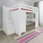 Buxton 3 - Full High Loft w/ Staircase, Dresser-Bookcase & Double-Drawer Desk - Tots to Teens Furniture