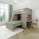 Chester 4 - Twin High Loft w/ Staircase, Dresser-Bookcase, Desk & Twin Bed - Tots to Teens Furniture