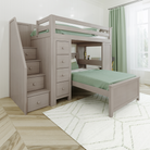 Chester 4 - Twin High Loft w/ Staircase, Dresser-Bookcase, Desk & Twin Bed - Tots to Teens Furniture