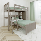 Edinburgh 1 - Twin All-in-One w/ Dresser-Bookcase & Twin-Size Bed - Tots to Teens Furniture