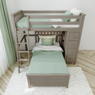 Edinburgh 1 - Twin All-in-One w/ Dresser-Bookcase & Twin-Size Bed - Tots to Teens Furniture