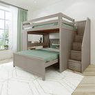 Fulham 1 - Full High Loft w/ Staircase, Desk & Full-Size Bed - Tots to Teens Furniture