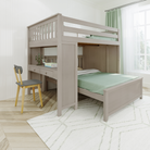 Fulham 1 - Full High Loft w/ Staircase, Desk & Full-Size Bed - Tots to Teens Furniture