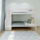 Sunderland - Twin/Twin Bunk Bed w/ Staircase - Tots to Teens Furniture