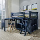 Windsor 2 - Low Loft Bed w/ Ladder, Dresser, Bookcase & Pull-out Desk - Tots to Teens Furniture