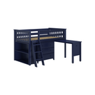 Windsor 2 - Low Loft Bed w/ Ladder, Dresser, Bookcase & Pull-out Desk - Tots to Teens Furniture