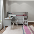 Windsor 2 - Low Loft Bed w/ Ladder, Dresser, Bookcase & Pull-out Desk - Tots to Teens Furniture